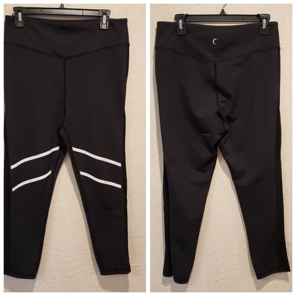 ZYIA Active Black Mesh Reflective Light N Tight Hi-Rise 7/8 Legging Size 14/16 - Picture 1 of 8